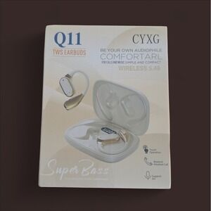 TWS‎ Wireless Earbuds Q11 Super Base w/Charging Case Black